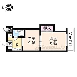 京都市営烏丸線 今出川駅 徒歩13分の賃貸マンション 6階1DKの間取り