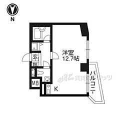 藤和シティスクエア烏丸丸太町 6階ワンルームの間取り