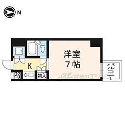 京都市営烏丸線 今出川駅 徒歩8分の賃貸マンション 6階1Kの間取り