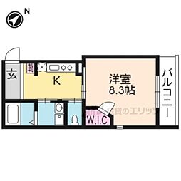 京阪本線 清水五条駅 徒歩12分の賃貸マンション 3階1Kの間取り