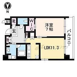 アスヴェル京都烏丸五条 8階1LDKの間取り