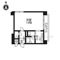 フォルム五条西洞院 3階1Kの間取り