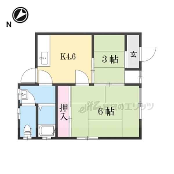 正田マンションIII 2-1｜滋賀県草津市野村3丁目(賃貸アパート2DK・2階・33.00㎡)の写真 その2