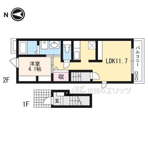 Ｈａｒｕｋａｓ　I 203｜滋賀県長浜市四ツ塚町(賃貸アパート1LDK・2階・40.09㎡)の写真 その2