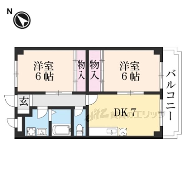 グローリ南草津 202｜滋賀県草津市野路町(賃貸マンション2DK・2階・48.66㎡)の写真 その2