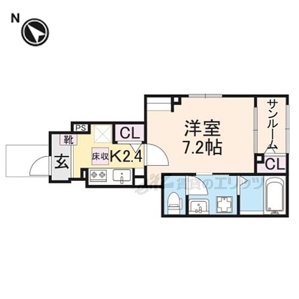 滋賀県大津市本堅田6丁目(賃貸アパート1K・3階・29.72㎡)の写真 その2