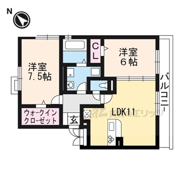 滋賀県大津市一里山1丁目(賃貸アパート2LDK・2階・60.70㎡)の写真 その2