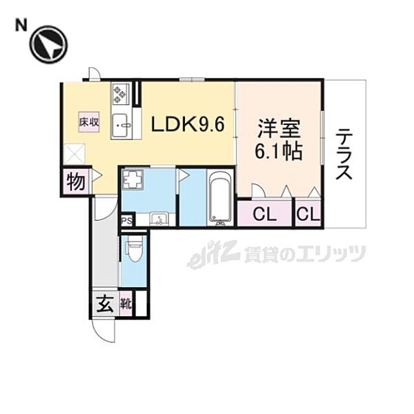 滋賀県大津市本堅田4丁目(賃貸アパート1LDK・1階・41.84㎡)の写真 その2