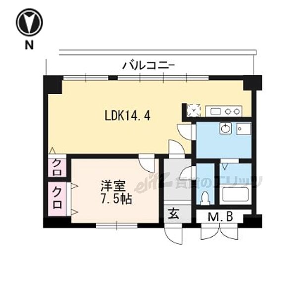 滋賀県大津市下阪本5丁目(賃貸マンション1LDK・2階・49.38㎡)の写真 その2