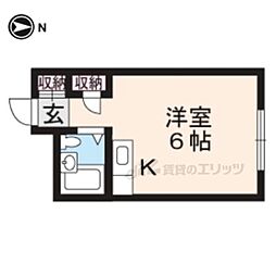 近江鉄道近江本線 水口石橋駅 徒歩10分の賃貸アパート 2階ワンルームの間取り
