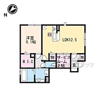 滋賀県栗東市下鈎（賃貸アパート1LDK・1階・51.59㎡） その2