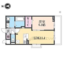 レスパスカルム 1階1LDKの間取り