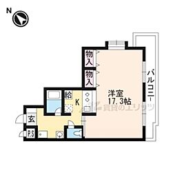 JR東海道・山陽本線 南草津駅 3.3kmの賃貸マンション 4階ワンルームの間取り