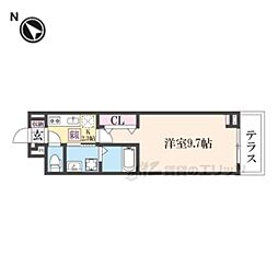 JR東海道・山陽本線 草津駅 徒歩19分の賃貸アパート 1階1Kの間取り