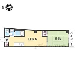 プレアール浜大津 2階1LDKの間取り
