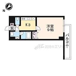 JR東海道・山陽本線 南草津駅 徒歩7分の賃貸マンション 9階1Kの間取り