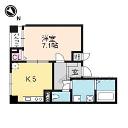 JR東海道・山陽本線 大津駅 徒歩11分の賃貸マンション 3階1DKの間取り