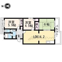 セレッソ甲西Ｃ号館 5階3LDKの間取り