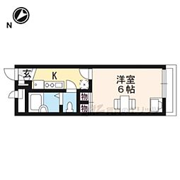 レオパレスブルーレイク 1Kの間取図画像