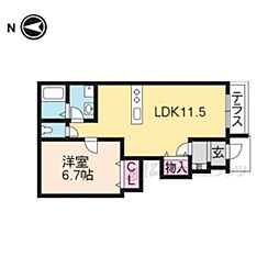 ケーニヒスクローネ 1LDKの間取図画像