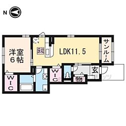 ベル・カーサB 1LDKの間取図画像