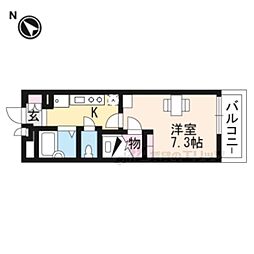 レオパレス若葉 1Kの間取図画像