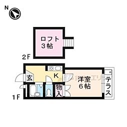 ハイム西川瀬田 1Kの間取図画像