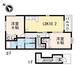 ラッフィナートA 2LDKの間取図画像