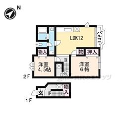 シャルマンフルール2 2LDKの間取図画像
