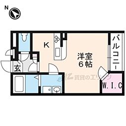 レオネクスト詩季 1Kの間取図画像