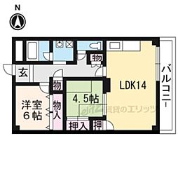 エリセオびわ湖 2LDKの間取図画像