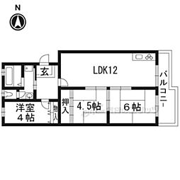 ヴィラ向陽 3LDKの間取図画像