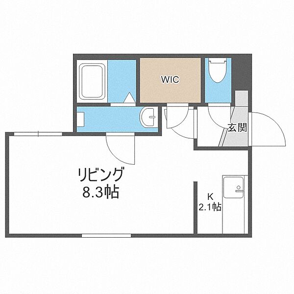 フォートデルッシ ｜北海道札幌市白石区栄通6丁目(賃貸マンション1K・1階・26.43㎡)の写真 その2