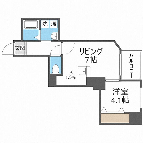 カルフール大通東 ｜北海道札幌市中央区北一条東2丁目(賃貸マンション1LDK・4階・33.27㎡)の写真 その2