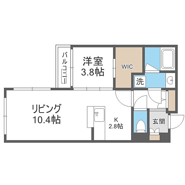 Ｔｈｅ Ｅｉｇｈｔ ｜北海道札幌市北区北十七条西5丁目(賃貸マンション1LDK・1階・43.16㎡)の写真 その2