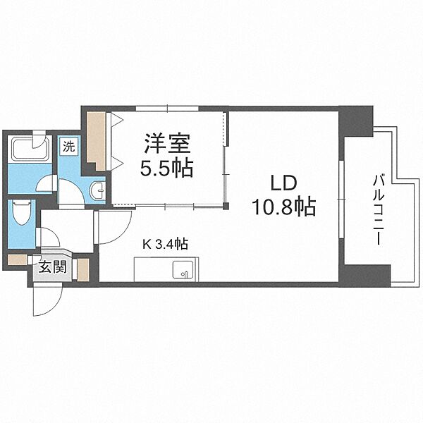 レジディア北三条 ｜北海道札幌市中央区北三条東3丁目(賃貸マンション1LDK・8階・42.67㎡)の写真 その2