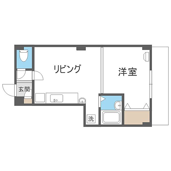 ニューフロンティア ｜北海道札幌市西区山の手二条6丁目(賃貸マンション1LDK・4階・28.70㎡)の写真 その2