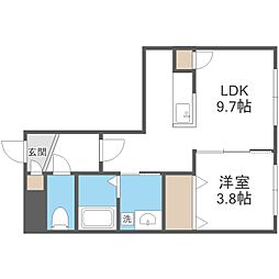 Halenix札幌医大前 1LDKの間取図画像