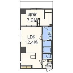 TROIS2nd 1LDKの間取図画像