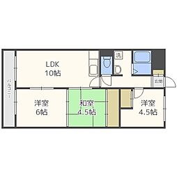 メゾンド山の手 3LDKの間取図画像