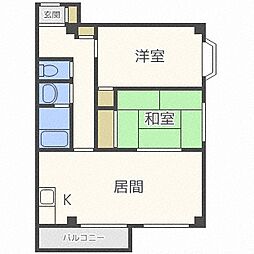 モアノース40 2LDKの間取図画像