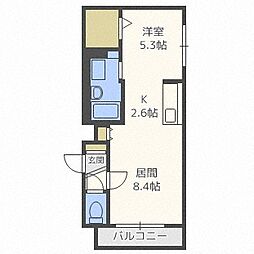 グランメール本郷通6A 1LDKの間取図画像