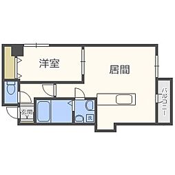 アルコバレーノ東札幌 1LDKの間取図画像