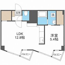 プライムパーク円山公園 1LDKの間取図画像