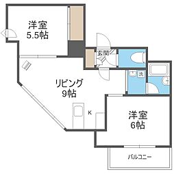 ファンシー西町 2LDKの間取図画像