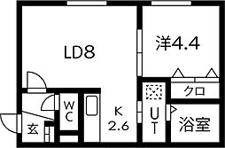サイト琴似 1LDKの間取図画像