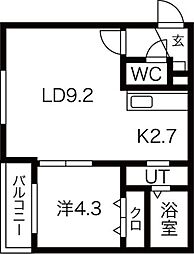 コスモスT&S 1LDKの間取図画像