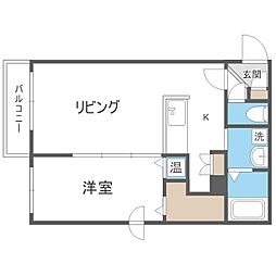 ヴィエルジュ発寒南 1LDKの間取図画像