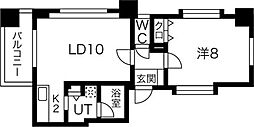 ノヴァ大通-2 1LDKの間取図画像
