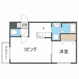 CREANORTH15A 1LDKの間取図画像
